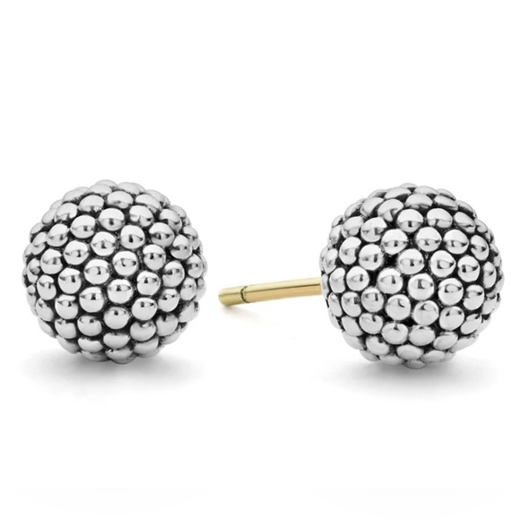 LAGOS Jewelry - Lagos Signature Caviar Sterling & Gold Stud Earrings